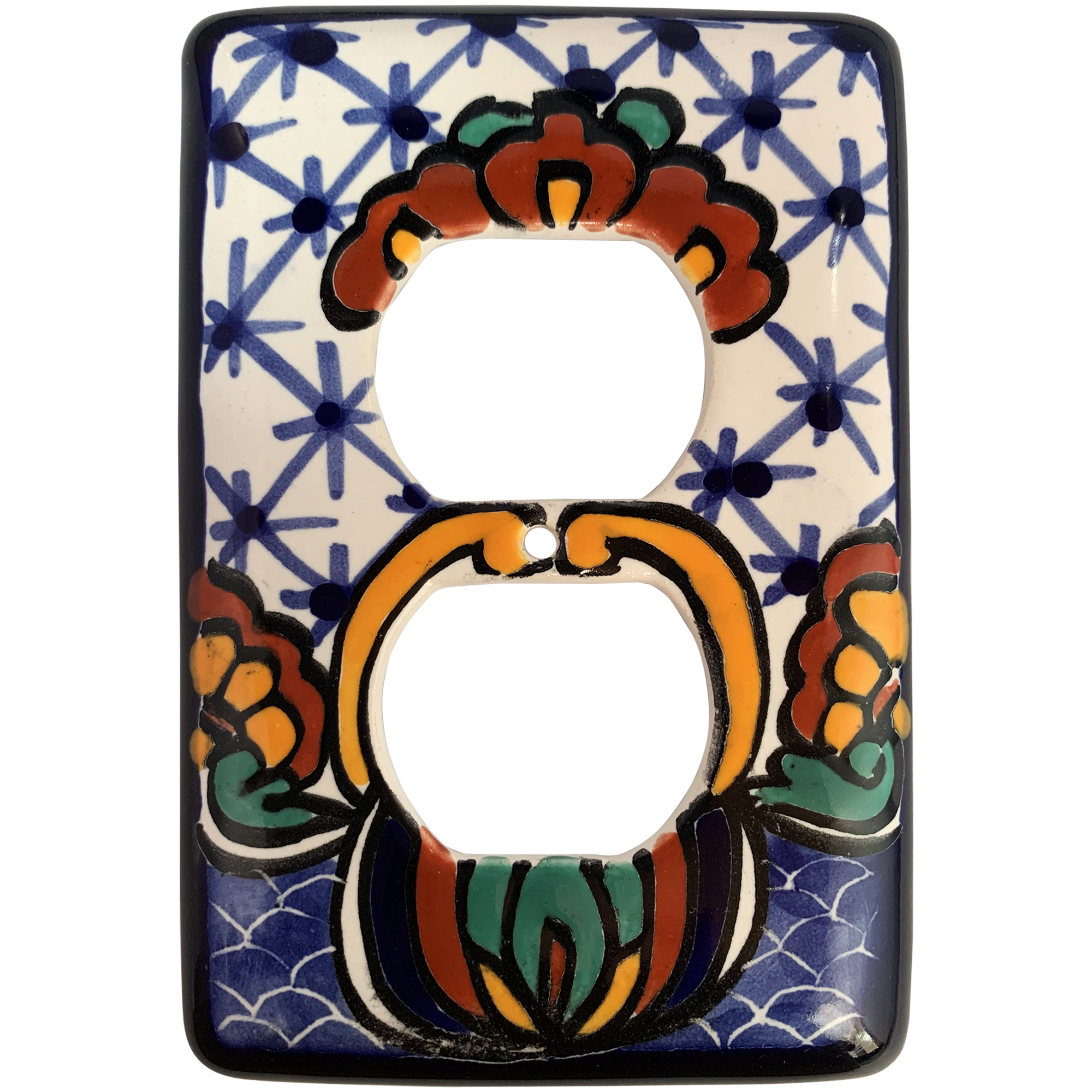 TalaMex Turtle Outlet Mexican Talavera Ceramic Switch Plate