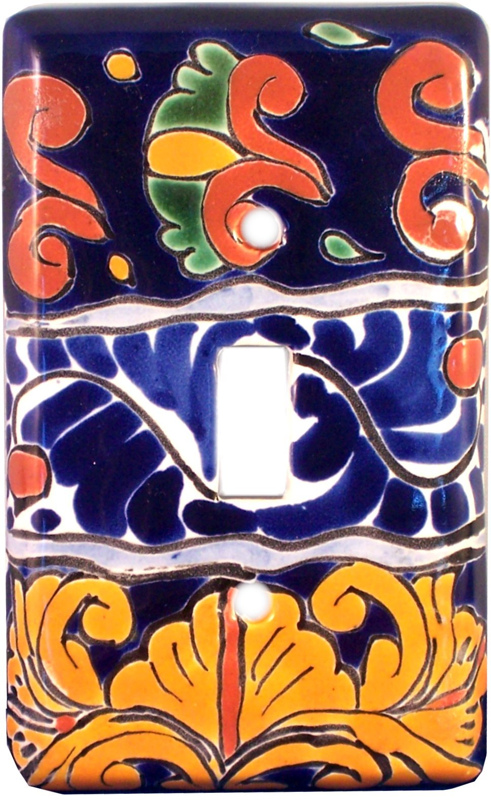 TalaMex Marigold Single Toggle Mexican Talavera Ceramic Switch Plate