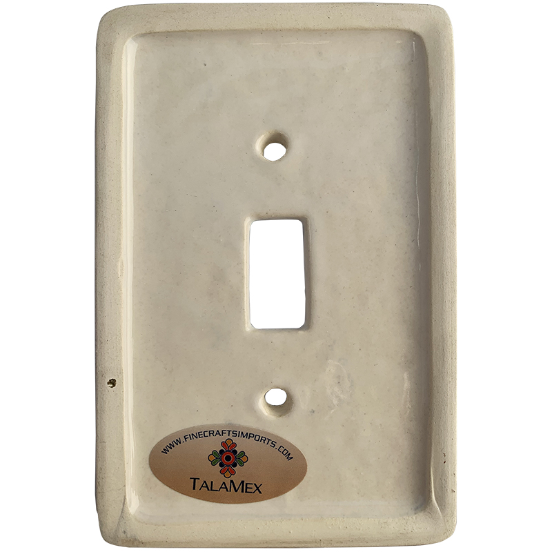 TalaMex Blue Mesh Single Toggle Mexican Talavera Ceramic Switch Plate Details