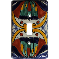 TalaMex Lavanda Single Toggle Mexican Talavera Ceramic Switch Plate