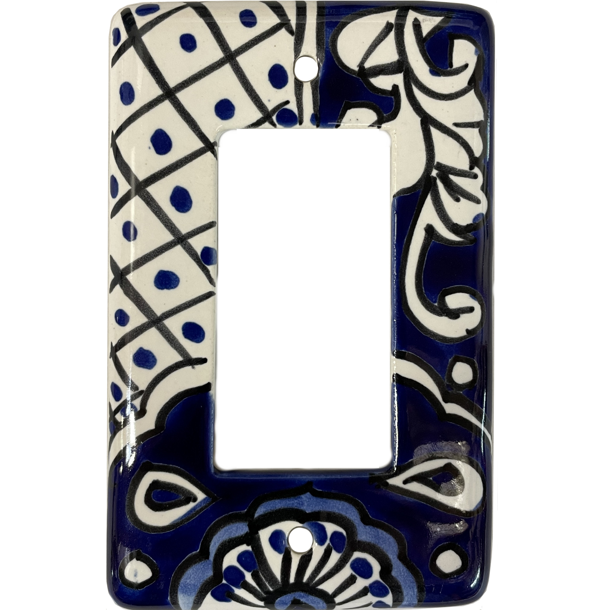 TalaMex Traditional GFI/Rocker Mexican Talavera Ceramic Switch Plate