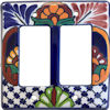 TalaMex Double GFI/Rocker Mantel Mexican Talavera Ceramic Switch Plate
