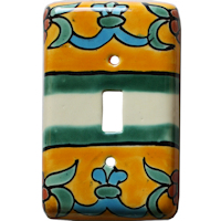 TalaMex Flora Single Toggle Mexican Talavera Ceramic Switch Plate