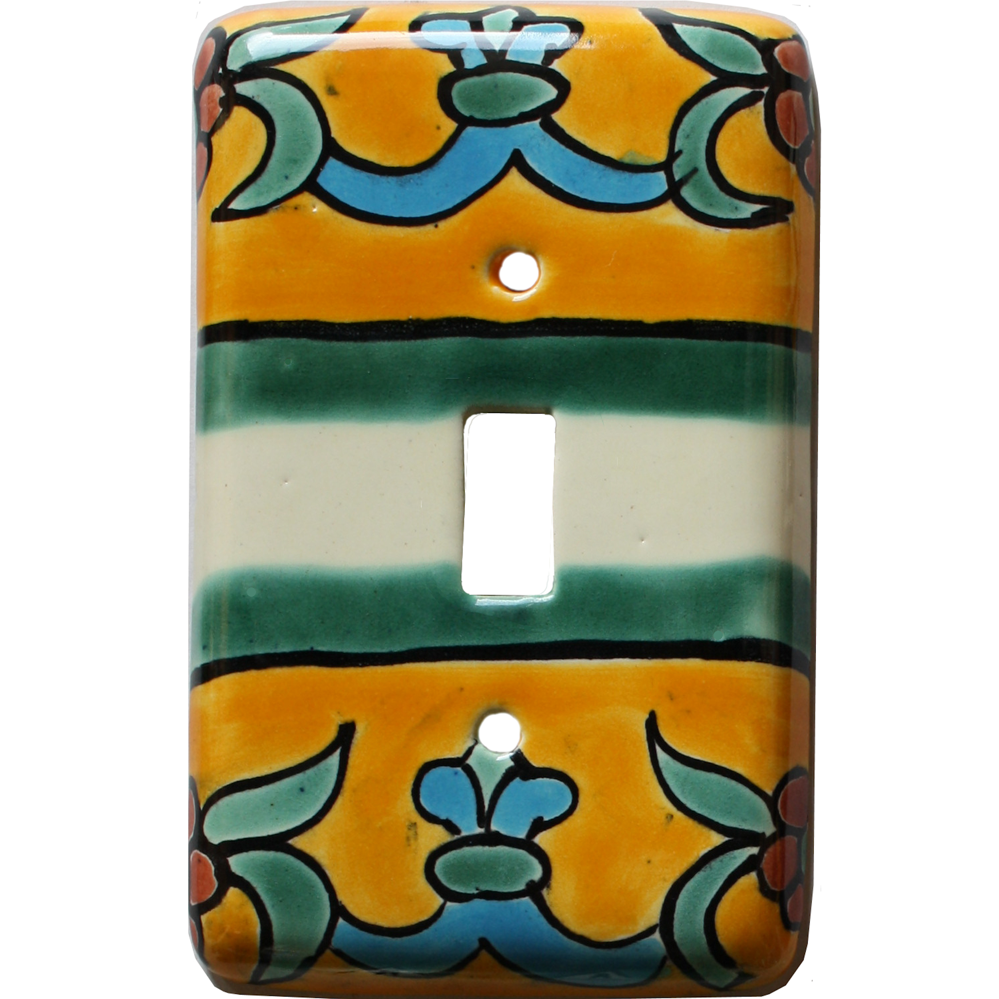 TalaMex Flora Single Toggle Mexican Talavera Ceramic Switch Plate