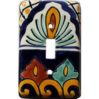 TalaMex Camelia Single Toggle Mexican Talavera Ceramic Switch Plate