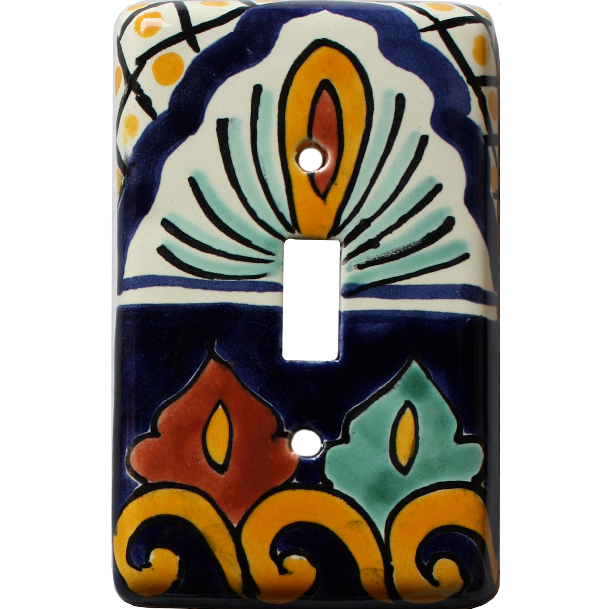 TalaMex Camelia Single Toggle Mexican Talavera Ceramic Switch Plate