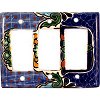 TalaMex Blue Mesh Triple GFI/Rocker Mexican Talavera Ceramic Switch Plate