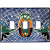 Triple Toggle Blue Mesh Talavera Switch Plate