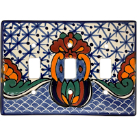 TalaMex Turtle Triple Toggle Mexican Talavera Ceramic Switch Plate