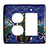 TalaMex Blue Mesh GFI/Rocker-Outlet Mexican Talavera Ceramic Switch Plate