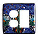 Decora-Outlet Blue Mesh Talavera Switch Plate