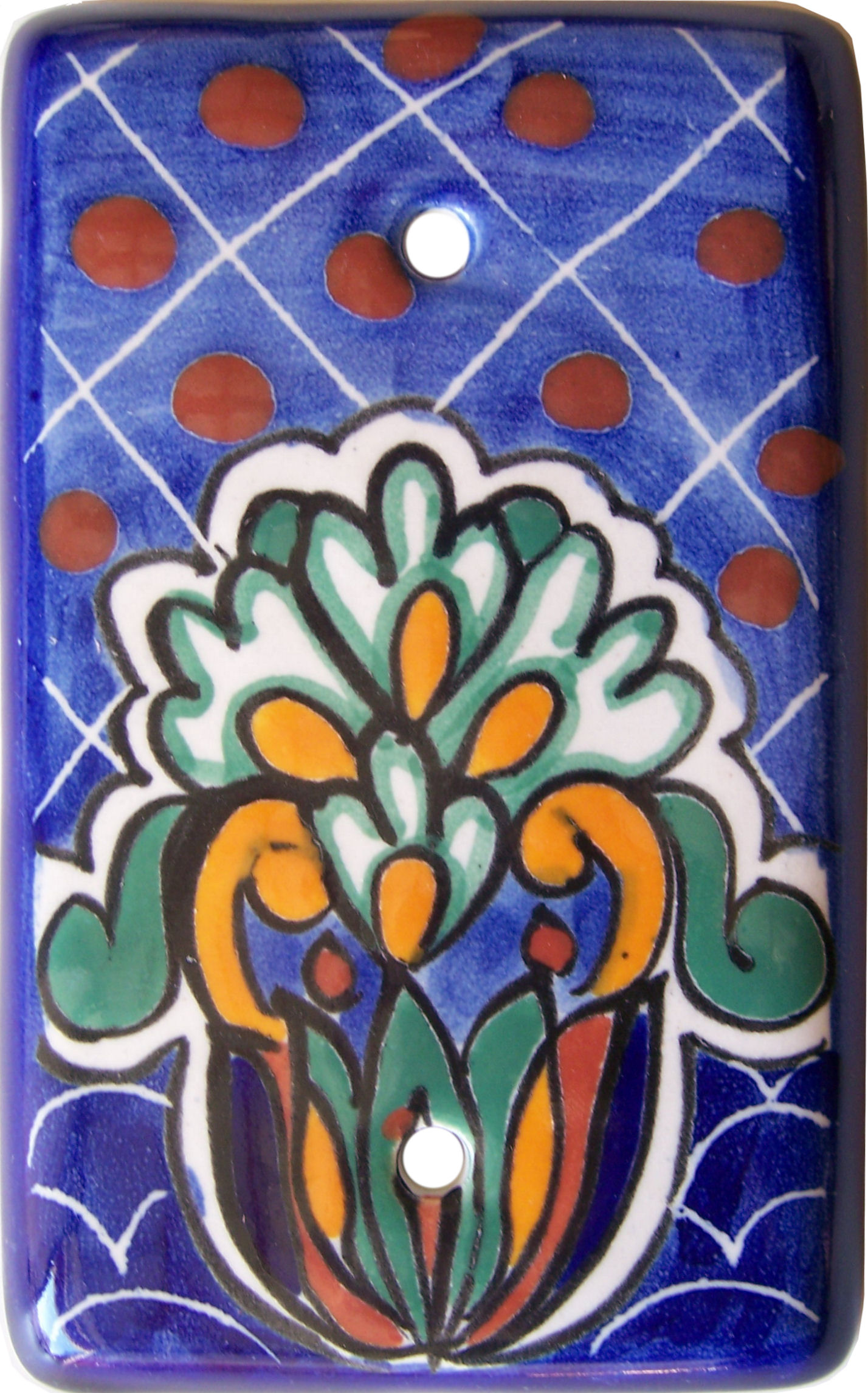 TalaMex Blue Mesh Cover Mexican Talavera Ceramic Switch Plate