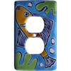 TalaMex Aqua Fish Outlet Mexican Talavera Ceramic Switch Plate