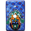 TalaMex Blue Mesh TV Cable Cable Mexican Talavera Ceramic Switch Plate