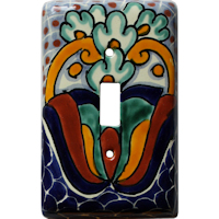 TalaMex Nardo Single Toggle Mexican Talavera Ceramic Switch Plate