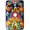 TalaMex Rainbow TV Cable Cable Mexican Talavera Ceramic Switch Plate
