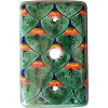 TalaMex Green Peacock TV Cable Cable Mexican Talavera Ceramic Switch Plate