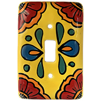 TalaMex Canary Single Toggle Mexican Talavera Ceramic Switch Plate