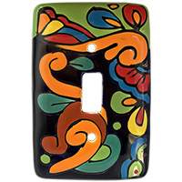 TalaMex Rainbow Single Toggle Mexican Talavera Ceramic Switch Plate