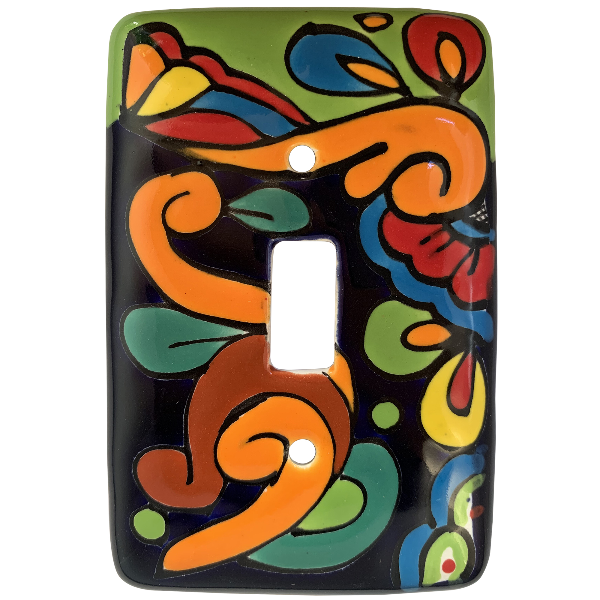 TalaMex Rainbow Single Toggle Mexican Talavera Ceramic Switch Plate