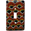 TalaMex Brown Peacock Single Toggle Mexican Talavera Ceramic Switch Plate