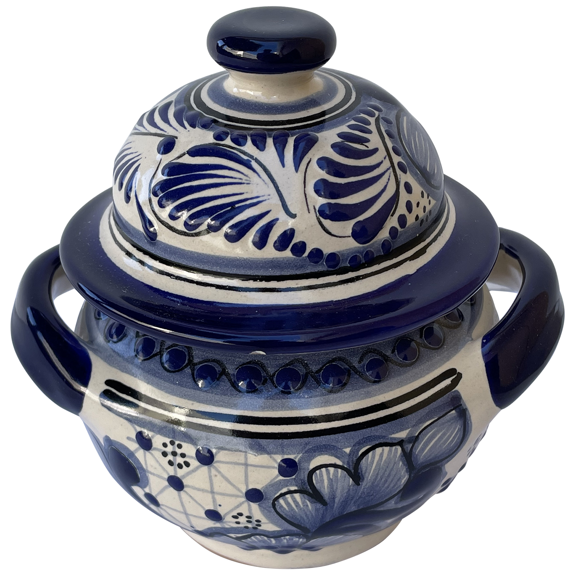 TalaMex Cholula Traditional Handmade Mexican Talavera Sugar Jar