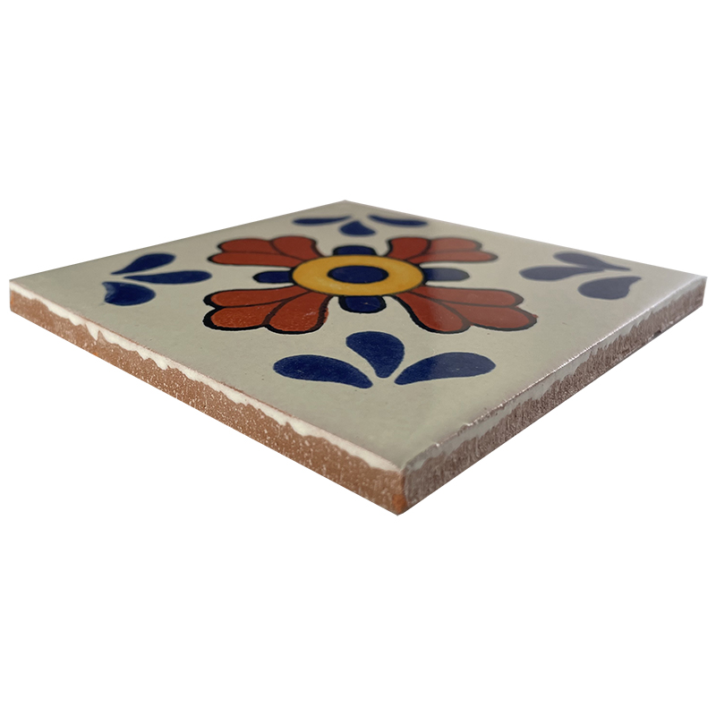TalaMex Blue Seville Talavera Mexican Tile Close-Up