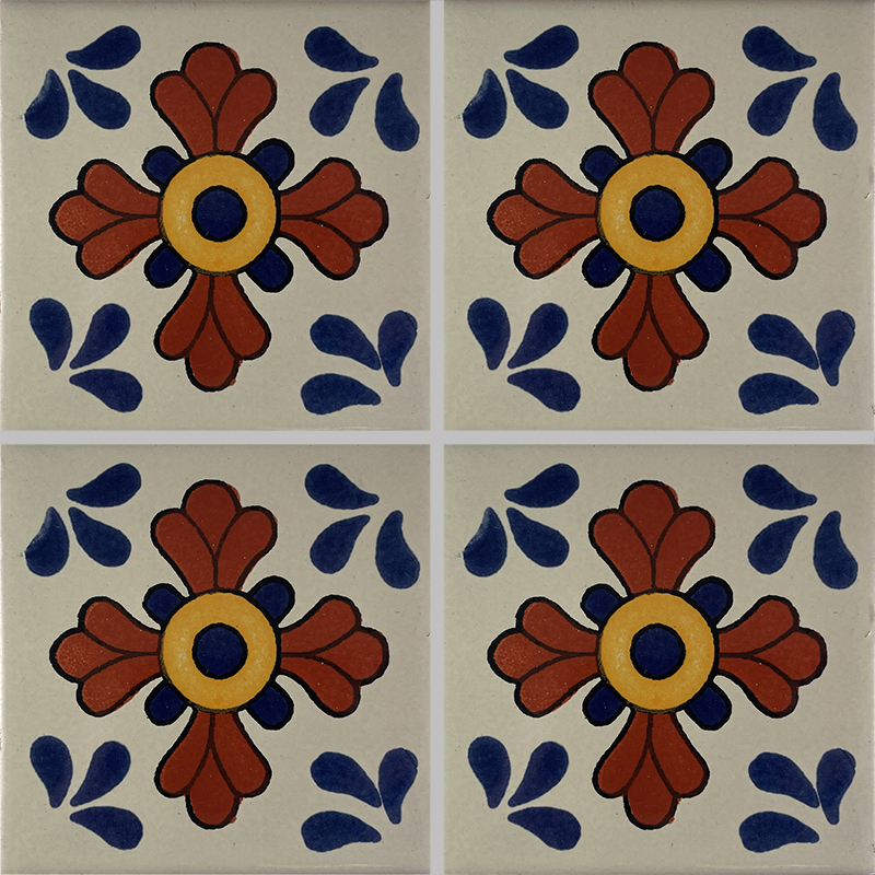 TalaMex Blue Seville Talavera Mexican Tile Details