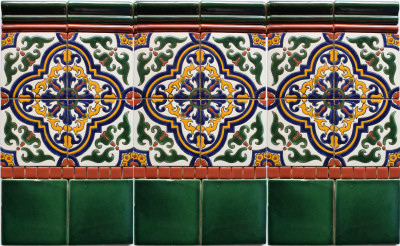 Alhambra Hermano Viejo 3 Mexican Tile Close-Up