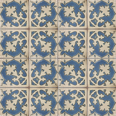 Alhambra Corner Arabic Talavera Mexican Tile Close-Up