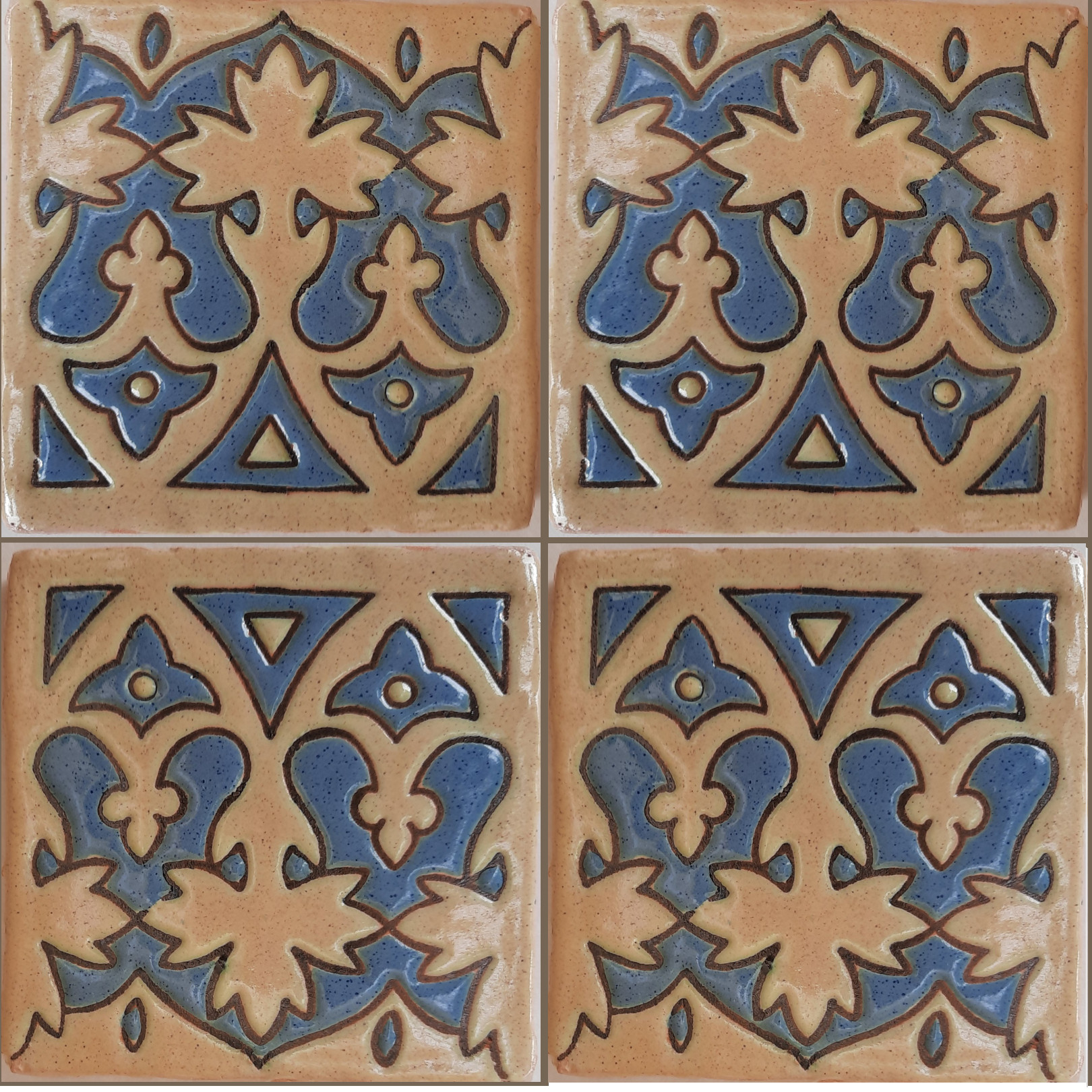 Alhambra Arabic 3 Talavera Mexican Tile Close-Up