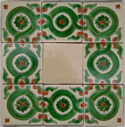 Alhambra Green Atenas Talavera Mexican Tile Details