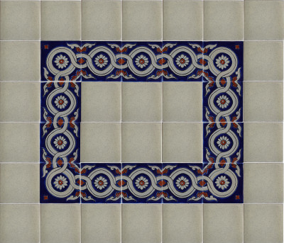 Alhambra Corner Atenas 4B Talavera Mexican Tile Close-Up