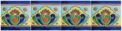 Alhambra Royal Talavera Mexican Tile Close-Up