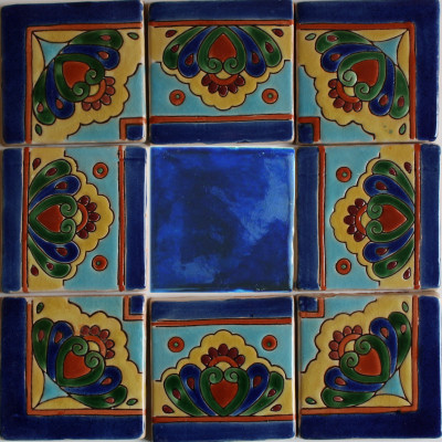 Alhambra Royal Talavera Mexican Tile Details