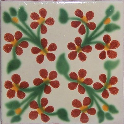Red Violets Talavera Mexican Tile