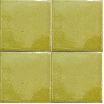 Alhambra Mustard Talavera Mexican Tile Close-Up