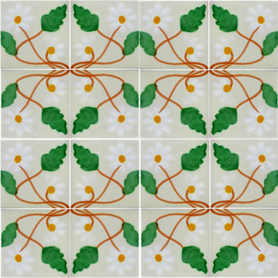 TalaMex Amaryllis Talavera Mexican Tile Details
