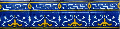 TalaMex Blue Mayan Talavera Mexican Tile Close-Up
