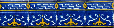 TalaMex Blue Mayan Talavera Mexican Tile Close-Up