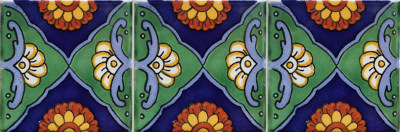 TalaMex Green Sea Talavera Mexican Tile Close-Up
