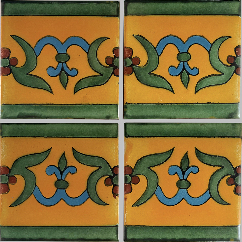 TalaMex Yellow Liz Talavera Mexican Tile Details