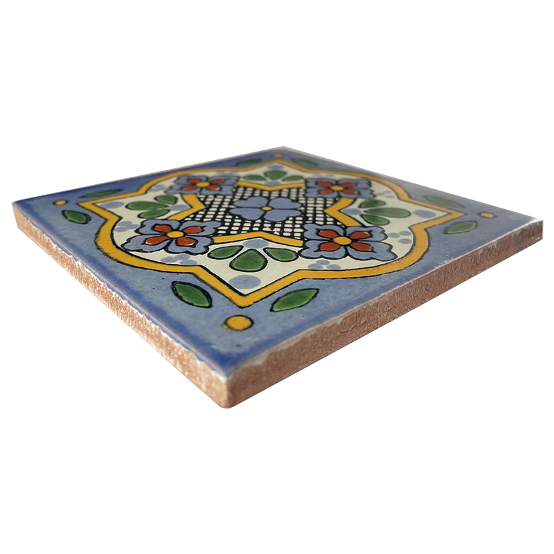 TalaMex Sky Talavera Mexican Tile Close-Up