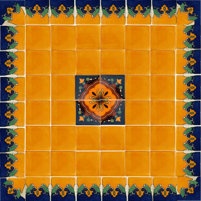 TalaMex Siena Corner Talavera Mexican Tile Close-Up