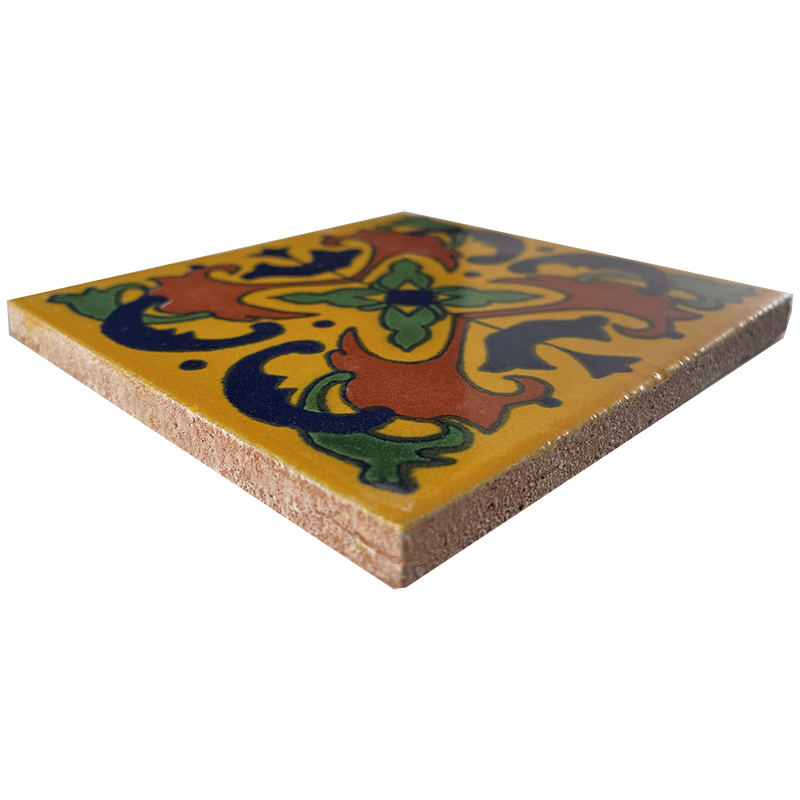 TalaMex Yellow Butterfly Talavera Mexican Tile Close-Up