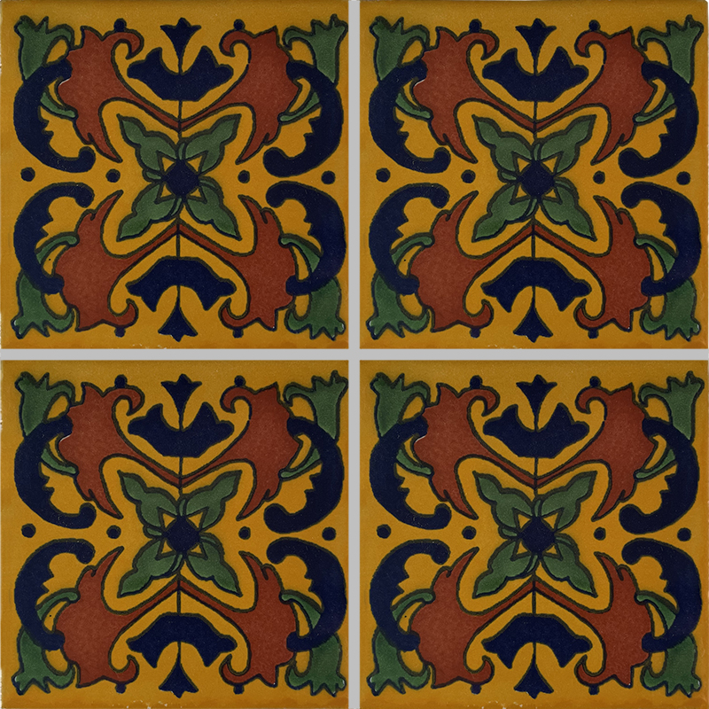 TalaMex Yellow Butterfly Talavera Mexican Tile Details