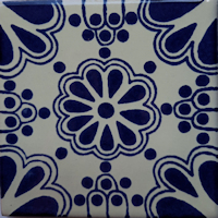 TalaMex Blue Bouquet Talavera Mexican Tile