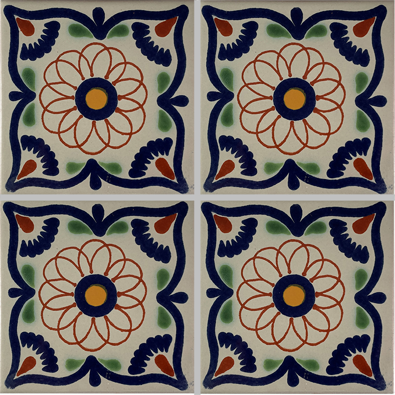 TalaMex Spiral Talavera Mexican Tile Details