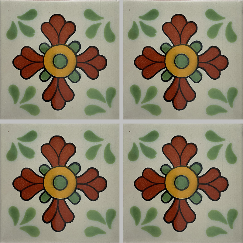 TalaMex Green Seville Talavera Mexican Tile Details