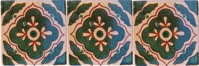 TalaMex Green Toledo Talavera Mexican Tile Details